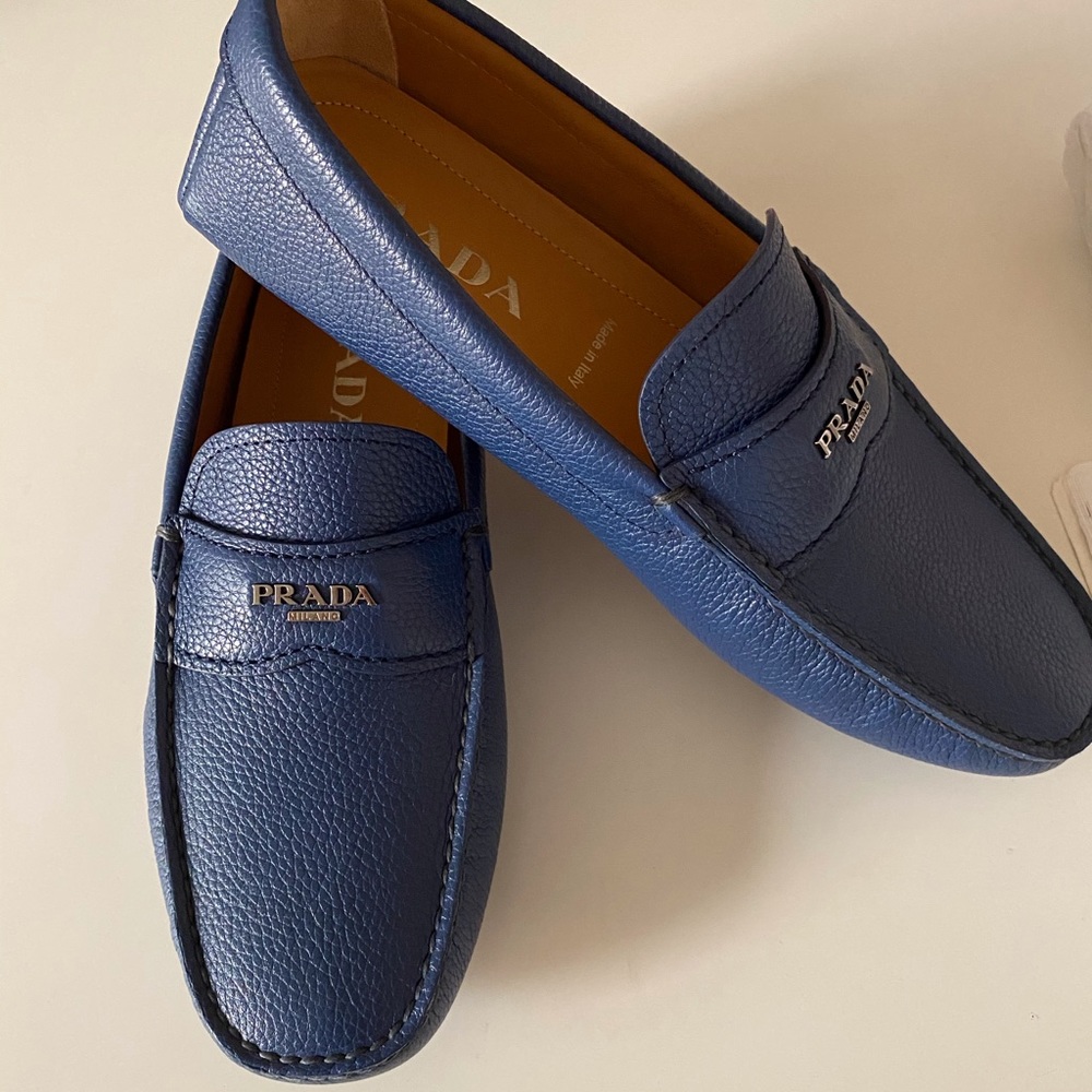 Prada logo plaque loafers
